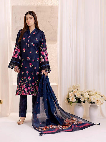 AS 1145 3PC UNSTITCHED LAWN PRINTED & EMBROIDERED SUIT